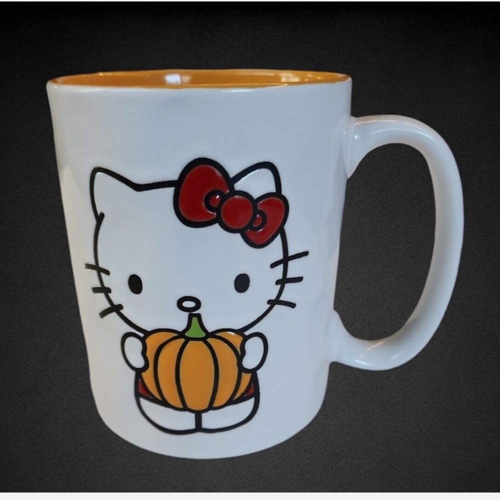 Hello Kitty White and Red Mug with Pumpkin Design
